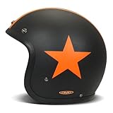 DMD Retro Star Orange Motorradhelm (Schwarzmatt/Orange), L (59)