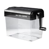 LOLPALONE Handkurbel-Aktenvernichter Mini-Dokumenten-Papierschneidewerkzeug Quittungen Ticket-Rechnungsschneidemaschine Bürobedarf Schwarz