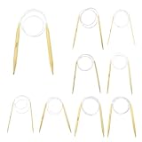 9Größen Rundstricknadel Stricknadeln Bambus Set,Doppelspitzige Stricknadeln Mit Durchsichtigem Rohr,Langlebige Rundstricknadeln Set zum Stricken von Decken und Schals