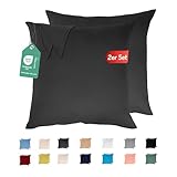 Livessa 2er Set Kissenbezug 80x80 aus%100 Baumwolle Jersey Stoff - Verdeckter Reißverschluss, Kopfkissenbezug 80x80 cm, Kissenhülle, Ultra weich und atmungsaktiv, Oeko-Tex Zertifiziert, Reißverschluss