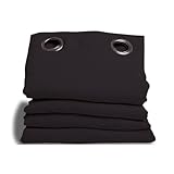 Moondream DecibelControl™ Akustikvorhang 3in1 | Lärmschutz | Thermoisolierung Winter+Sommer | 100% Verdunkelung | Patentierte Technologie | EU Herstellung | Ösen | Schwarz MC710 | 140B x 260L cm