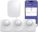 Onherm Smart Wassermelder, WLAN Wassersensor, Erfassungsbereich 100 m, 100 dB Alarm und App-Benachrichtigung, IP67 wasserdicht, Geeignet für Küchen, Keller und Bäder usw