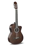 GEWA E-Akustik Klassikgitarre Basic - Classic Electro - 4/4 - Korpus Linde - Tonabnehmer 4-Band EQ mit Stimmgerät - Cutaway - Walnussfarben