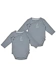 Sterntaler Baby Body Doppelpack Motiv Dino Rexi – Unisex – Wickelbody seitlich knöpfbar mit Druck auf der Brust – Langarm Jerseybody mit Druckknöpfen im Schritt