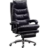 Schreibtischstuhl Ergonomisches Heben Und Drehen Bürostuhl, Bequeme Managerstühle, 175° Neigbarer Chefsessel, Tragfähigkeit 150 Kg (Color : Schwarz, S : 115-121 * 56cm)