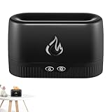 Colorful Flame Diffuser, Aromatherapy Fireplace-Inspired Scented Humidifier, Silent Mist Maker for Home, Bedroom, Offices Relaxation, 6.89x3.11x4.21 inches, White, Black