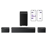 ULTIMEA 5.1 Soundbar mit Dolby Atmos, 3D Surround Sound System, Soundbar für TV Geräte mit Subwoofer, 2 Rear-Lautsprechern, Sound bar Bluetooth 5.3 mit Einstellbarem Bass, Poseidon D60