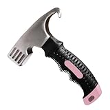 Veectgoo Pink Camping Hammer - Schwerlasthammer für Zeltheringe, Tragbarer kompakter Hammer mit Nagelabzieher, leichter Outdoor-Schlägel für Camping, Wandern & Rucksackreisen