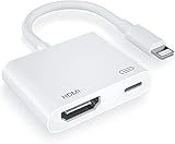 Beyeah Lightning auf HDMI Adapter, Kein Strombedarf 1080P Bildschirmkonverter mit Lightning Ladeanschluss, iPhone auf HDMI Adapter kompatibel mit iOS Geräten für Projektor/Monitor/TV