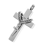 YWJewly Zarter Anhänger Memorial Anhänger Halskette Edelstahl Andenken-Box Dad compatible with Motorradschiene Für Anhänger (Silver #6, One Size)