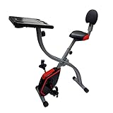 Ultrasport F-Bike, Fahrradtrainer, Klappbar Heimtrainer mit Trainingscomputer, 8 Widerstandsstufen, höhenverstellbar, sichere Stand, Schreibtischbike, Max. Benutzergwicht 110kg, Schwarz/Rot