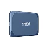 Crucial X10 2TB Externe SSD Festplatte, bis zu 2.100MB/s, USB-C 3.2 Gen2, IP65 Wasser- und Staubgeschützt, Portable SSD für Mac, PC, Smartphone und Spielkonsole, Blau matt - CT2000X10SSD9-02