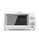 Cecotec Mini Backofen 10L Bake&Toast White. 800W, lackierter weißer Stahl, 2-teiliges Quarzheizelement, Doppelglastür, Timer bis 60 Minuten, Temperatur einstellbar bis 230°C.