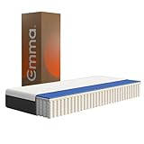 Emma Hybrid II Matratze 90x200 cm, 25 cm Höhe - Memoryschaum und Federkernmatratze mit Taschenfedern, Mittelweich H2, 5 Zonen Unterstützung, Druckentlastend und Atmungsaktiv, Waschbarer Bezug