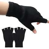 Fingerlose Handschuhe Herren,Handschuhe Damen Fingerlos,Handschuhe Ohne Finger,Handschuhe Fingerlos,Handschuhe Ohne Fingerkuppen,Fingerless Gloves,Fingerhandschuhe Herren und Damen (Schwarz)