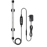 VARMHUS Tauchen Aquarium Licht,Aquarium LED Beleuchtung mit Timer Auto On/Off Dimm-Funktion,3 Lichtmodi Weiß&Blau&Weiß-Blau,10 Helligkeitsstufen optional&3Stufen der Zeitschleifenfunktion 37cm