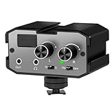 Suoumwa Audio-Adapter Audio Mixer Adapte 3,5mm Port Echtzeit-Überwachungsmikrofon-Dualkanäle