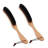 LOLYSIC 2 Stück kleiderbürste, Wildschweinborsten FusselbüRste, Griff aus Buchenholz, geeignet für Anzüge, Mäntel, Bettwäsche, Lederwaren, Tierhaare usw, Reinigung und Staubentfernung