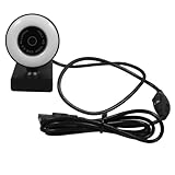 HOMOCONO Webkamera Ringlicht mit USB Integriertes Mikrofon Rauschunterdrückung für Videokonferenzen und Live Streaming Lagige Glaslinse für Klare Bildqualität
