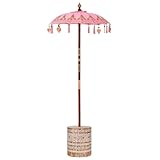 Tidyard Sonnenschirm mit Fuß 250 cm Baumwolle, Holz, Gartenschirm Marktschirm Kurbelschirm für Garten Gastronomie Pool3356917