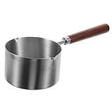 Gatuida Kleiner Saucepan mit Holzgriff Verbrennungs Design für Öl Milch Eier Kasserolle mit Ausgießern für Gas und Induktionskochfelder Zufälliges