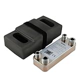 Edelstahl Plattenwärmetauscher B3-12-12 mit Isolierung – 2x 1/2 Zoll & 2x 3/4 Zoll Anschluss, max. 25 kW, 4 m³/h Durchfluss für Heizung, Solar, Wärmepumpe