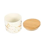 BESTYASH Luftdichter Tragbarer Keramik Vorratsbehälter für Kaffee und Tee Kleiner Weißgoldener Dosenbehälter mit Deckel Vielseitig für Gewürze Cerealien und Snacks im Haushalt und Büro