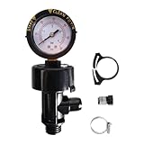 Clyictz 98209800 Manuelles Druckentlastungsventil mit hohem Durchfluss / Luftentlastung Manuelles Ventil Montage mit Manometer für Pool und Spa Filter