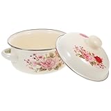 KOCKSHION Emaille Suppentopf Multifunktionaler Topf für Zuhause Retro Chinesischer Medizin Topf Einfach zu Reinigen Lagern Hohe und Günstiger