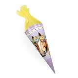 TRÖTSCH - Schultüte 22 cm Pferde Einschulung Geschwistertüte : Schultüte Einschulungstüte Zuckertüte Geschwistertüte