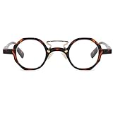 Runde Retro-Lesebrille für Herren Damen, Stilvolle Brille mit Blaulichtblockierung, Federscharnierbrille für Computerleser(Tortoiseshell,1.0)