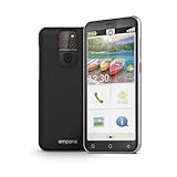 emporiaSMART.5 Mini, Seniorenhandy, 4G Volte, Senioren Smartphone ohne Vertrag, Mobiltelefon mit Notruftaste, 4,95-Zoll-Display, Android 13, 13 MP Kamera, Schwarz, E5m 001
