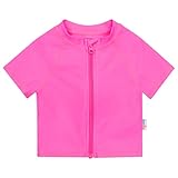 SwimZip Rashguard mit LSF 50+, kurzärmelig, für Jungen und Mädchen – Baby, Kleinkind, Kinder, neon pink, 5 Jahre