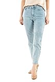 ONLY Damen Straight Fit Jeans | Stone Washed Stretch Denim High Waist | 5-Pocket Hose ONLEMILY, Farben:Blau, Größe:32W / 30L, Z-Länge:L30