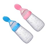 MOLUCKFU Food Dispenser 125ml Fütterungsflaschen Für Babynahrung Praktische Squeeze Fütterungsbehälter Und Ideal Für Reis Und Getreidebrei