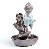 Tiiiopkvvv Rückfluss-Räuchergefäß Kreativer violetter Sand Lu Lai Mönch Alpenfluss Kegel Räuchermännchen Keramik-Räucherstäbchen (Farbe: A, Größe: 13,5 x 8 cm) (A 15 x 25,5 cm)