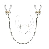 Damen Nippelklemmen mit Kette aus Edelstahl – Verstellbare Brustwarzenklemmen mit Nippelschmuck für Paare, markanter Fetisch-Look für Rollenspiele
