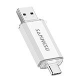 SANKESU 128GB USB Stick 3.0 und USB 3.1, 120MB/s Lesen USB C 2 in 1 Memory Stick, OTG Dual Memory Sticks für iPhone 15/PC/Tablet/Laptop/USB C Handy(Silber)