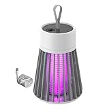 Bug Zapper für Indoor Outdoor Elektrischer Moskito-Repeller USB Wiederaufladbar 2000mAh Tragbare Led Fliegenvernichter UV-Lampe für Außen, Patio, Hinterhof, Garten (Color : Gris)