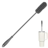 ddLUCK Flaschenbürste Silikon Lang,40cm Flasche Flaschenreiniger, Kratzerfreier Trinkflasche Cleaning Brush Sport Flaschen Cleaner Für Wasser Babyflasche Glasflasche Thermoskanne Vase(Grau)