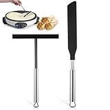 2 Stück Crepes Verteiler Und Spatel Crepes Verteiler Edelstahl Teigverteiler Für Crepes Crepes Wendercrepe Maker Spatel Maker Teigverteiler Backwerkzeuge Pfannkuchen Zubehör (spachtel+ Teigverteiler)