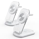 Ladegerät Wireless Charger, 3 in 1 15W Drahtloses Ladegerät, Induktive Ladestation für iWatch 16/15/14/13/12 und AirPods 3/2/Pro, Weiss, 2Pack