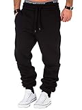 REPUBLIX Herren Sporthose Jogger Jogginghose Sweatpants Trainingshose R0704 Schwarz XL