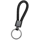 WOLMIK Geflochtenes Leder Schlüsselanhänger, Schlüsselhalter Schlüsselring, Hochwertige Geflochtene Leder Schlüsselanhänger Unisex, für Auto, Motorrad und Zuhause
