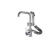 ZKLGS Wasserhahn mit Durchlauferhitzer Küchenarmatur, herausziehbare Seitenbrause, Doppelauslauf, Einhebelmischer, Waschbecken-Wasserhahn, 360-Grad-Drehung, Küchenarmaturen