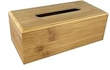 GMMH Kosmetiktuchbox aus Bambus, Tuchspender für Taschentücher oder Kosmetiktücher fürs Bad, Tücherbox für Nachttisch oder Küche, Holz Natur