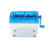 Zymoplas Einfach zu handhabender Aktenvernichter, effizienter und vielseitig einsetzbarer ABS Aktenvernichter, manueller Aktenvernichter, Zerkleinerer für Papier, tragbar, Blau