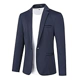 Allthemen Herren Sakko Sportlich Slim Fit Blazer Männer Modern Freizeit Jackett Business Anzugjacke Dunkelblau 3XL