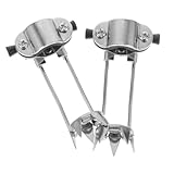 Homoyoyo 2 Stück Wanders töcke Zubehör schnee Zubehör Eislaufende Klaue Anti-Rutsch-Steigeisen für den Außenbereich Zubehör für Spazierstöcke Rostfreier Stahl Silver