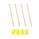 4 Pcs Mini LED Laternenlichter und 4Pcs Laternenstab aus Holz, 2024 neues Modell LED Deko Licht warmes Gelb, Laternenstab Kinder, für St Martin Laterne, Kürbislaterne, Halloween